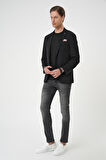 C 709 Regular Kalıp Mono Yaka Torba Cep Casual Siyah Ceket