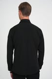 Comfort Fit Çıt Çıtlı Yandan Cepli Esnek Siyah Gömlek Ceket G 1591