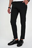 Comfort Fit Esnek Pamuk Spor Siyah Pantolon P 1190