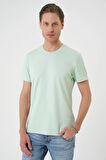 Ts 885 Comfort Fit Bisiklet Yaka Esnek Pamuk Casuel Mint Yeşili Tişört