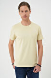 Ts 885 Comfort Fit Bisiklet Yaka Esnek Pamuk Casuel Su Yeşili Tişört
