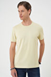 Ts 885 Comfort Fit Bisiklet Yaka Esnek Pamuk Casuel Su Yeşili Tişört