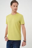 Ts 885 Comfort Fit Bisiklet Yaka Esnek Pamuk Casuel Limon Tişört