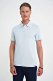 Ts 903 Comfort Fit Polo Yaka Modal Karışım Kısa Kol Casual Mavi Tişört