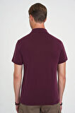 Ts 903 Comfort Fit Polo Yaka Modal Karışım Kısa Kol Casual Mürdüm Tişört