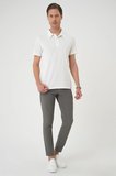Ts 903 Comfort Fit Polo Yaka Modal Karışım Kısa Kol Casual Ekru Tişört
