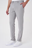 P 1186 Comfort Fit Beli Lastikli Dokulu Gri Jogger Pantolon 