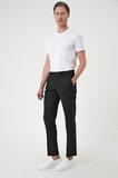 Slim Fit Pilesiz Yün Klasik Siyah Kumaş Pantolon  P 1191