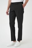Slim Fit Pilesiz Yün Klasik Siyah Kumaş Pantolon  P 1191