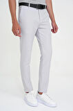 Slim Fit Yan Cepli Esnek Düz Koyu Taş Pamuk Pantolon P 1197