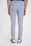 Slim Fit Yan Cepli Esnek Düz Grimavi Pamuk Pantolon P 1197