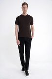 Comfort Fit Rayon Karışımlı Kahverengi Bisiklet Yaka Tişört TS 925 