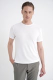Comfort Fit Rayon Karışımlı Ekru Bisiklet Yaka Tişört TS 925 