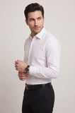 Slim Klasik Yaka Düz  BEYAZ  GK 762 GÖMLEK