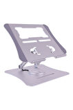 G68G Gri Notebook Standı – Metal, 360° Döner, Yükseklik & Açı Ayarlı Ergonomi