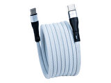 BMCC-02 Beyaz Manyetik USB-C-USB-C Kablo – 1.5 m, 60 W Hızlı Şarj