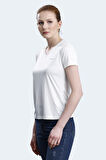 Lumberjack 5M WB PES V NECK 11CT127 5FX Kadın Tişört Ekru
