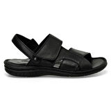 Polaris 106894 5FX Siyah Erkek Comfort Deri Sandalet