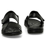 Polaris 106894 5FX Siyah Erkek Comfort Deri Sandalet