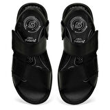 Polaris 106894 5FX Siyah Erkek Comfort Deri Sandalet