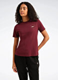 Reebok LC 7029 Q3 ID TEE Bordo Yuvarlak Yaka Regular Fit Düz Kadın T-Shirt