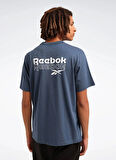 Reebok LC 7036 RI BRAND PROUD GFX SS TEE Mavi Yuvarlak Yaka Regular Fit Baskılı Erkek T-Shirt