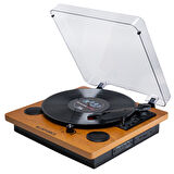 Blueforce Soprano Retro Ahşap Pikap Plak Çalar Bluetooth Usb Hafıza Kartı Aux Dahili Hoparlör 33-45-78