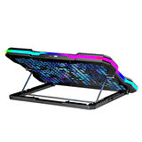 Blueforce SX-45 Freezer 9 RGB Fanlı Notebook Soğutucu Stand LCD Ekranlı Siyah 10-19 İnç 1 USB 1 Type-C