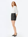 Abiye Etek Mini Armürlü Slim Fit