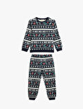 Yılbaşı Baskılı Pijama Takımı Pamuklu 