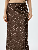 A Kesim Slim Fit Midi Boy Pauntiyeli Saten Etek