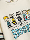 Sweatshirt Snoopy Baskılı Lisanslı Uzun Kollu Bisiklet Yaka Şardonlu