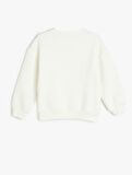 Yılbaşı Temalı Sweatshirt Uzun Kollu Köpek Baskılı Bisiklet Yaka Şardonlu