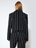 Koton X Sibil Çetinkaya - Crop Blazer Ceket Kruvaze Düğmeli