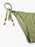 Kroşe Detaylı Boncuklu Yanları İpli Bikini Altı