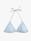 Astarlı Boyundan Bağlamalı İpli Parıltılı Üçgen Bikini Üstü