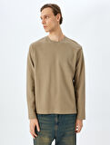 Bisiklet Yaka Pamuklu İnterlok Kumaş Basic Sweatshirt