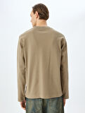 Bisiklet Yaka Pamuklu İnterlok Kumaş Basic Sweatshirt