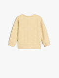 Sweatshirt Yıldız Detaylı Dokulu Bisiklet Yaka Uzun Kollu 