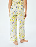 Limon Baskılı Rahat Kalıp Pamuklu Pijama Altı