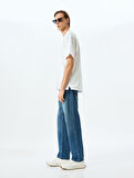 Vintage Straight Kot Pantolon Cep Detaylı Pamuklu