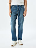 Vintage Straight Kot Pantolon Cep Detaylı Pamuklu