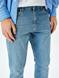 Normal Bel Pamuklu Slim Fit Jean Pantolon - Brad Jean