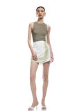 Brodeli Fistolu Viskon Mini Şort Etek