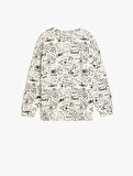 Bugs Bunny Lisanslı Pamuklu Baskılı Uzun Kollu Oversize Sweatshirt