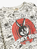 Bugs Bunny Lisanslı Pamuklu Baskılı Uzun Kollu Oversize Sweatshirt