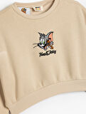 Tom ve Jerry Sweat Lisanslı Bisiklet Yaka Uzun Kollu 