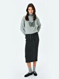 Koton X Şahika Ercümen -  Yüksek Bel Slim Fit  Midi Boy Kalem Etek