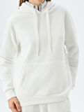 Basic Kapüşonlu Kanguru Cepli Rahat Kalıp Sweatshirt