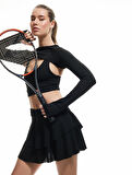 Katlı Rahat Kesim Mini Spor Şort Etek